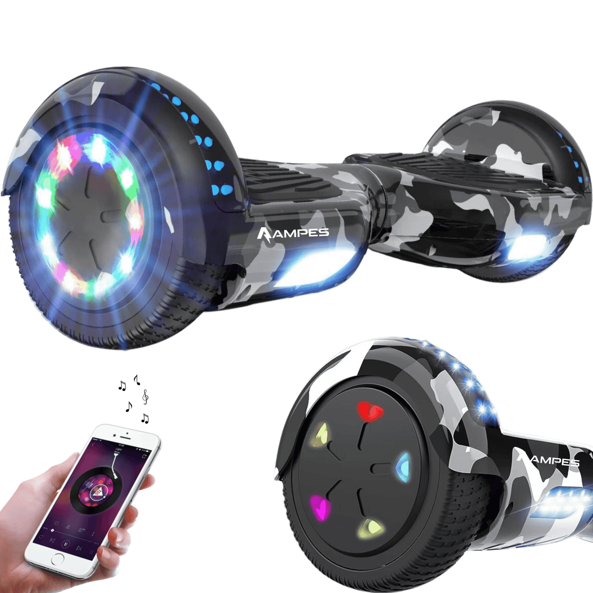 Hoverboard 6,5 inch met hoverkart: het Camouflage board, hier zonder kart