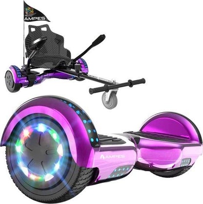 Hoverboard 6,5 inch met hoverkart: Chroom Roze met standaard hoverkart
