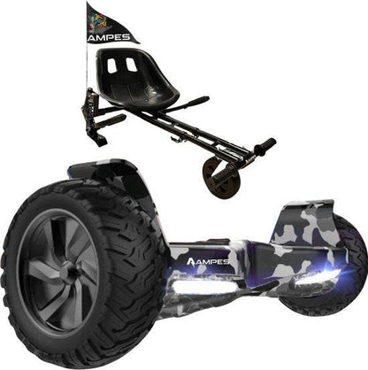 Off-road hoverboard met hoverkart: Camouflage met hoverkart met vering