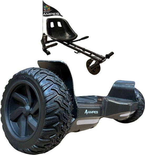 Off-road hoverboard met hoverkart: Carbon met hoverkart met vering