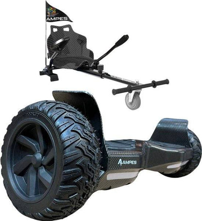 Off-road hoverboard met hoverkart: Carbon met standaard hoverkart