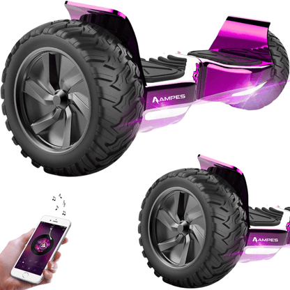 Off-road hoverboard met hoverkart: het Chroom Roze board van 8,5 inch, hier zonder kart